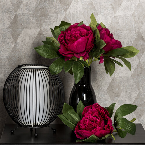 Keramická váza lesklá černá, 20,5 cm