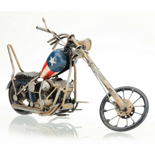 Dekoračný model motorky Chopper, modrá