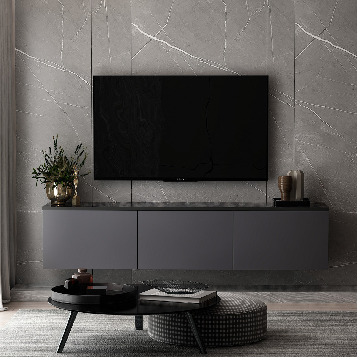 Televízny stolík Neon Anthracite