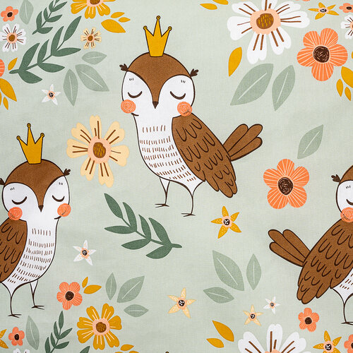4Home Otroško bombažno posteljnino Owlet, 100 x135 cm, 40 x 60 cm