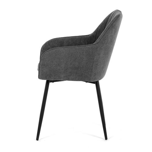 Satz Esszimmer-Polsterstühle 2 Stück, Grau, 53 x 80 x 62 cm