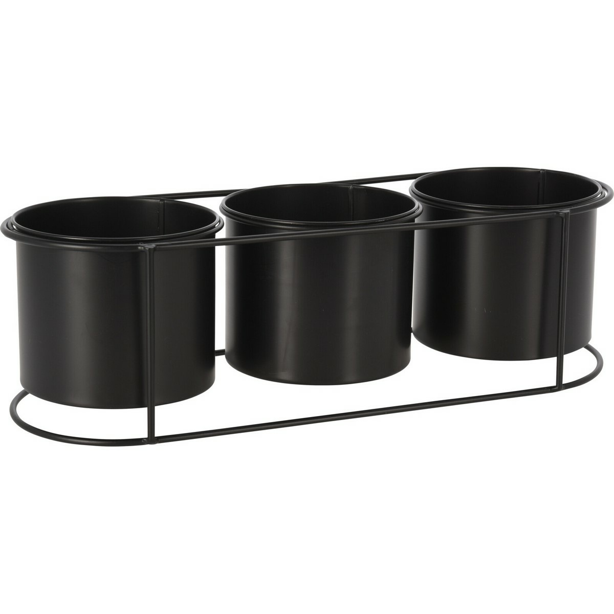 Poza Set recipiente de ghiveci cu stativ Lizandra 3 buc., negru