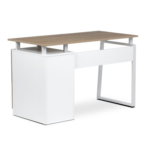 Irodai asztal 3218 SON, fehér és sonoma tölgy