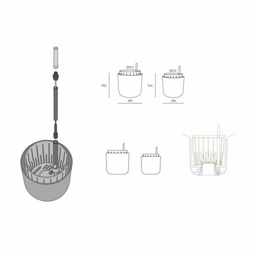 Plastia Selbstbewässernder Pflanzbehälter Tolita Air Creme, 16 cm Durchmesser