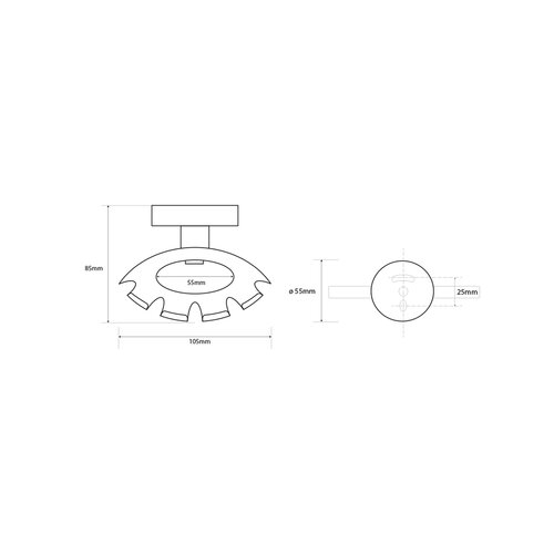 SAPHO XR901 Suport perie X-Round, argintiu