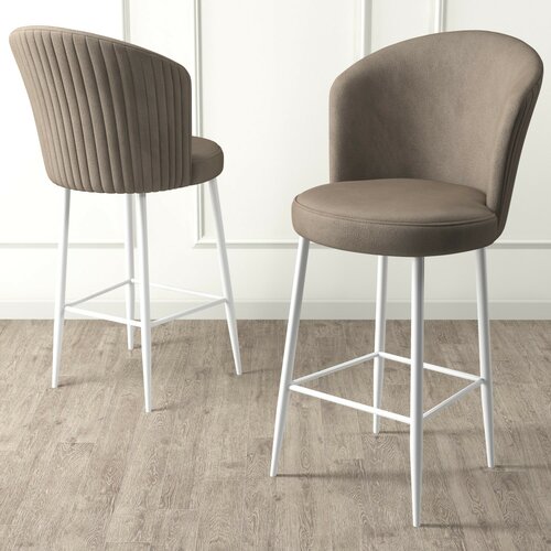 Set de scaune de bar Fora Cappuccino and White, 6buc.