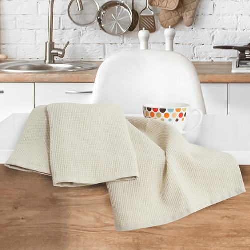 B.E.S. Petrovice Kuchynská utierrka vafle béžová, 40 x 60 cm, sada 3 ks