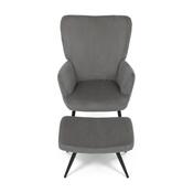 Fotoliu relaxare cu suport pentru picioare L7285GREY6, gri