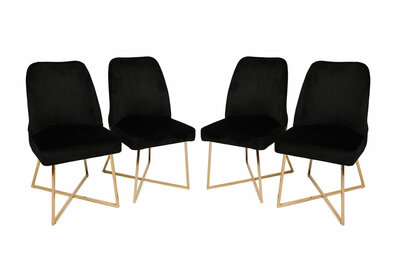 Set de scaune de sufragerie Madrid Black and Gold, 4 buc.