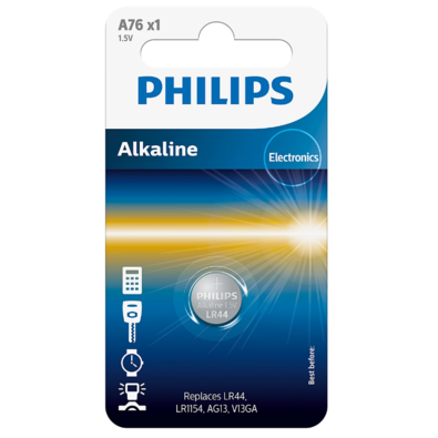 Philips A76 1,5 V-os lúgos akkumulátor Philips A761,5 V-os lúgos akkumulátor