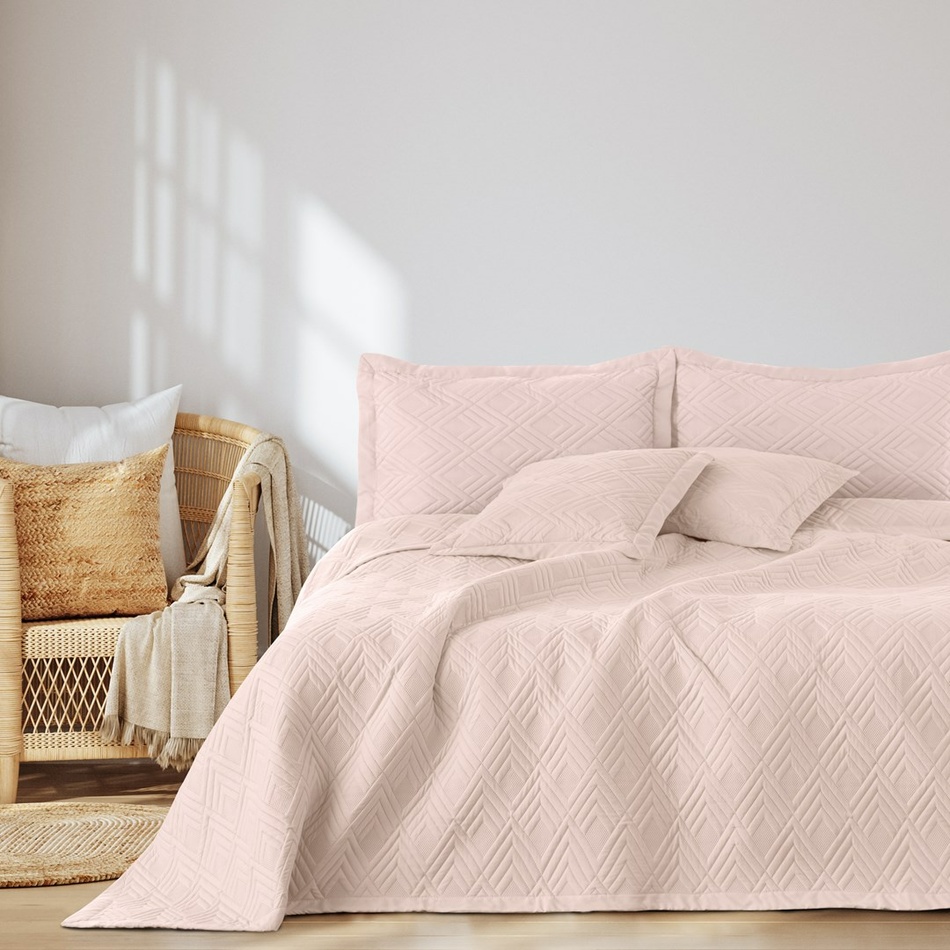Fotografie AmeliaHome Přehoz na postel Ophelia pudrová růžová, 220 x 240 cm