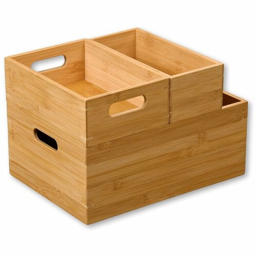Kesper 57403 Uniwersalne pudełko bambusowe, 24 x 16,5 x 8 cm