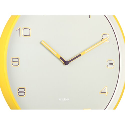 Karlsson 6013BY designerski zegar ścienny żółty,średnica  40 cm