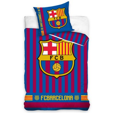 Pościel bawełniana FC Barcelona Stripes, 140 x 200 cm, 70 x 80 cm