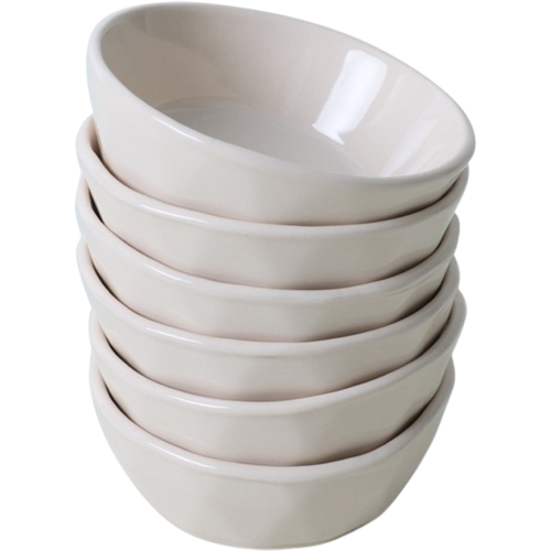 6 darab Facetta 12 cm-es kőagyag tálkészlet, bézsszínű