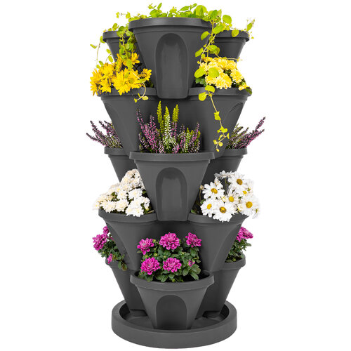 4Home Blumentopfkaskade 5-teilig, Anthrazit