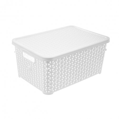 Orion Box cu capac RATAN, 10 l, alb