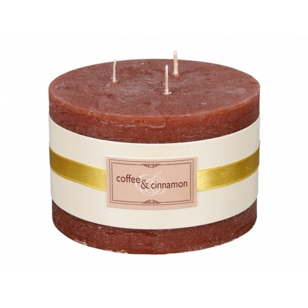 Dekoratívna sviečka Elegancia Káva a škorica, pr. 13 cm