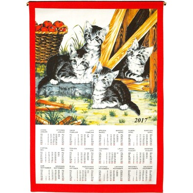Textilný kalendár 2017 Mačky, 45 x 65 cm