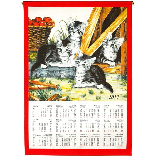 Textilní kalendář 2017 Kočky, 45 x 65 cm