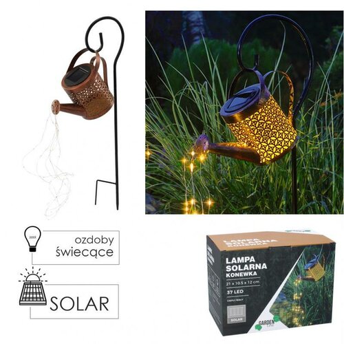 Aldotrade Lampa solární Konev, 37 LED, teplá bílá