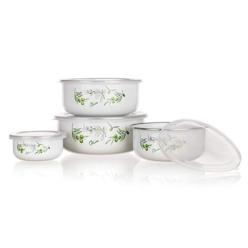 Banquet Set aus Emaille-Schalen Olives