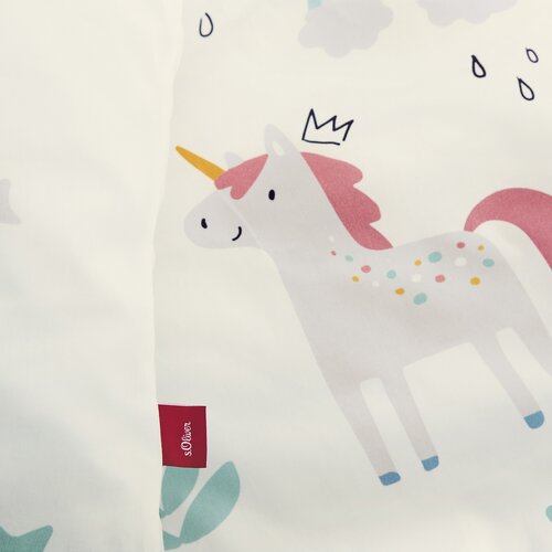 s.Oliver Satinbettwäsche für Kinder Unicorn, 100 x 135 cm, 40 x 60 cm