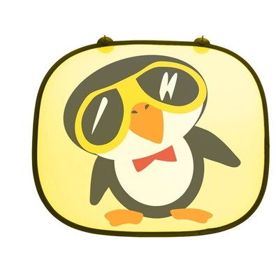 Osłonka przeciwsłoneczna Pingwin żółty, 2 szt.