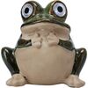 Béka napelemes kerti dekoráció, porcelán