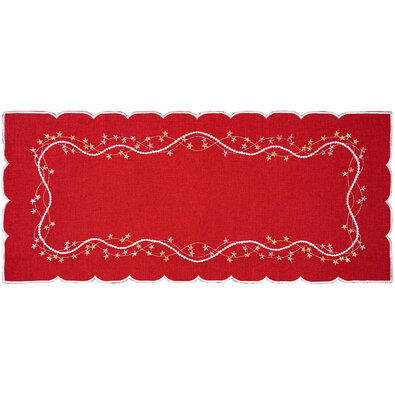 Świąteczny bieżnik Gwiazdki czerwony, 40 x 90 cm