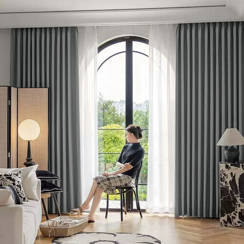 ARÔME HOME Zasłona zaciemniająca ciemnoszara, 135x 245 cm