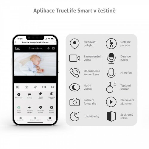 TrueLife NannyCam R3 Smart pestúnka s aplikáciou