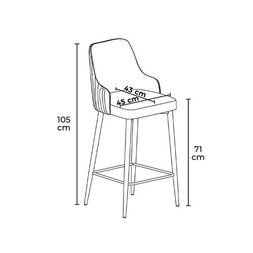 Set de scaune de bar Enox Grey and White, 6 buc.