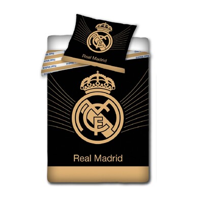 Bavlněné povlečení Real Madrid - Black, 140 x 200 cm, 70 x 80 cm