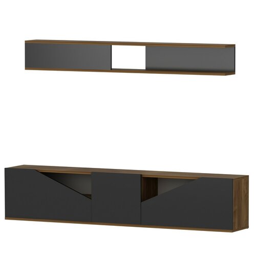 Televízny stolík s policou Tac Walnut and Black