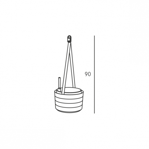 Plastia Doniczka samonawadniająca wisząca Berberis szary + kość słoniowa, śr. 26 cm