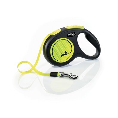 Flexi öntekercselő póráz New Neon M, 5 m, 25 kg,sárga