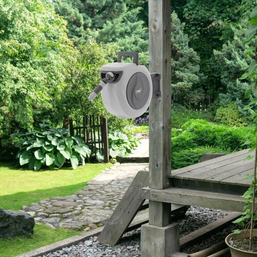 Avtomatski navijalnik s cevjo 35 m, siv