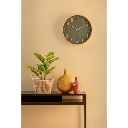 Karlsson 5996GR Designerski zegar ścienny zielony, śr. 40 cm