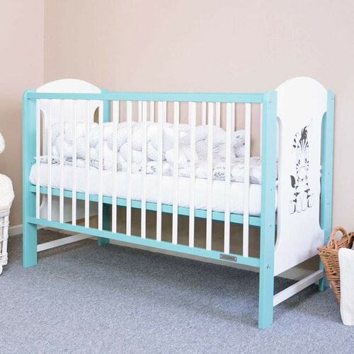 New Baby Elsa Zebra kiságy, fehér-menta