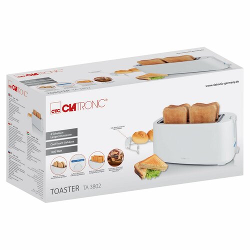 Clatronic TA 3802 kenyérpirító 4 pirítóshoz 2 szeletre
