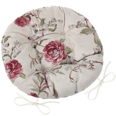 Bellatex Подушка для сидіння EMA кругла  стьобана Роза бордова, 40 см