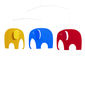 Kinet Elephant Party 35 cm, vícebarevný