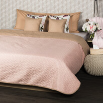 4Home Narzuta na łóżko Doubleface beżowy/różowy, 220 x 240 cm, 2x 40 x 40 cm