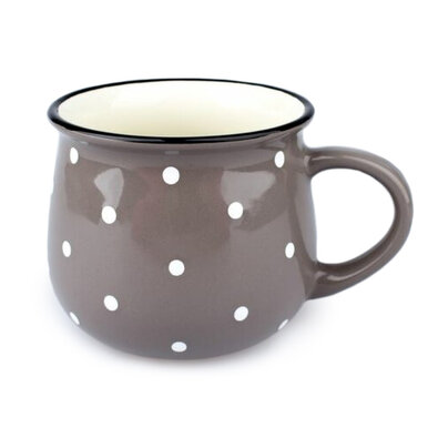 Kubek ceramiczny Dots 770 ml, szary
