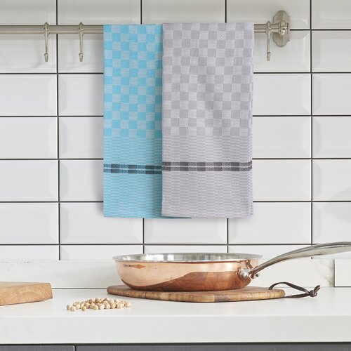 DecoKing Кухонний рушник Louie сірий, бірюзовий, 50 x 70 см, набір з 10 шт.