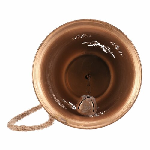 Clopot metalic suspendat, auriu, 20 x 20 x 58 cm