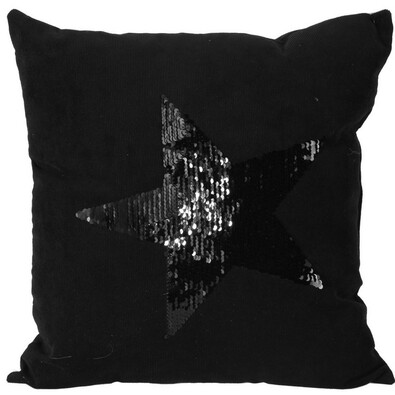 Vankúšik Stars čierna, 45 x 45 cm