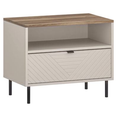 Noční stolek EYCO 1S, kašmír/dub castello