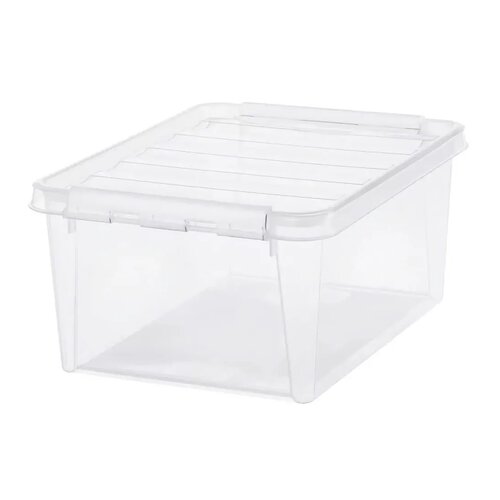 SmartStore Tárolódoboz fehér kapcsokkal Classic,14 l